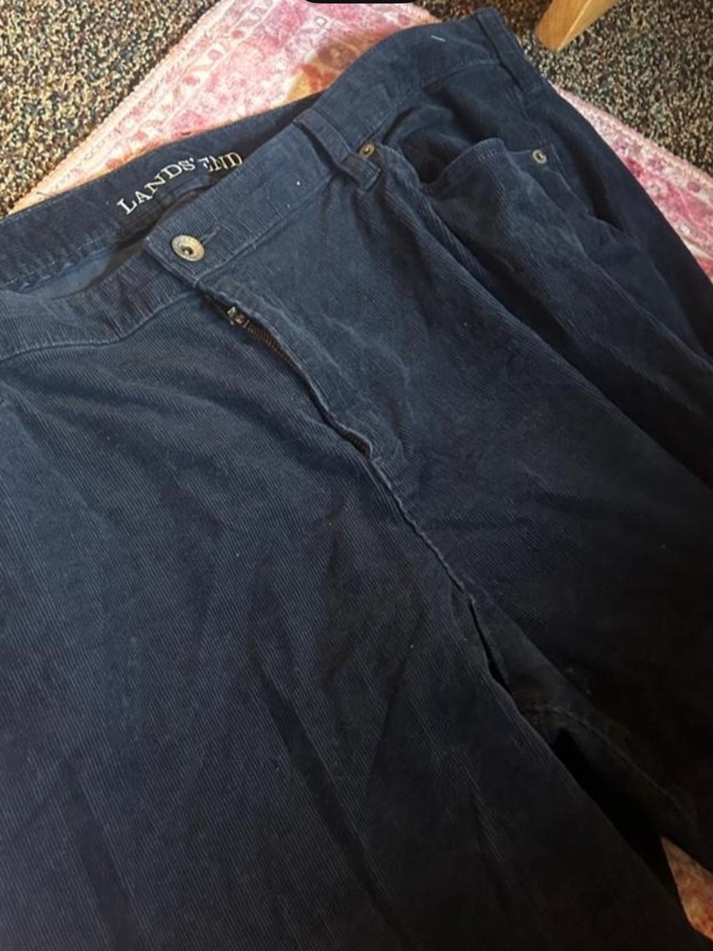 Lands' End Men's Dark Navy Corduroy Pants